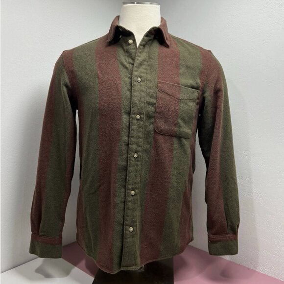 Zara Other - Zara Mens Wool Blend Button Relaxed Vertical Stripe Shirt Size Small